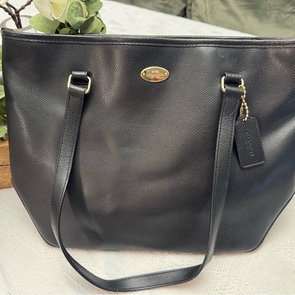 Coach Black Pebbled Leather Tote